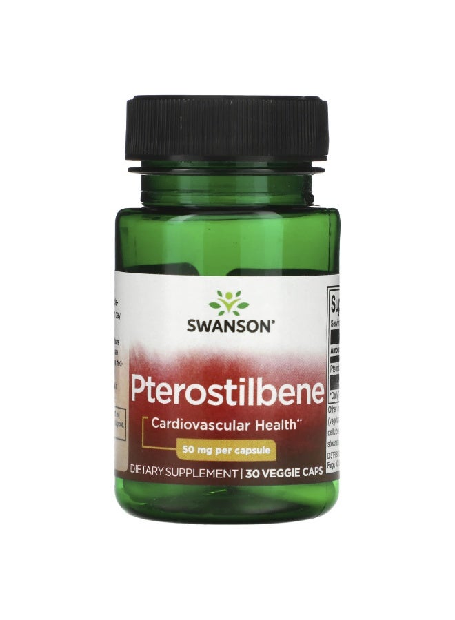 Swanson, Pterostilbene, 50 mg , 30 Veggie Caps (Packaging may vary) - Image 1