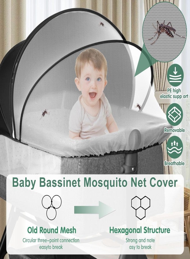 WANRU Bassinet Cover for Cats - Blackout Breathable Mosquito Net for Baby Bedside Sleepers & Travel Cribs, 2-Way Zipper Bug Canopy Tent to Block Light & Keep Cats Out (Black-Small) - Image 4
