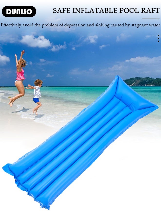 DUNISO Swimming Floating Row PVC Swimming Floating Bed Swimming Pool Float Bed Water Floating Bed Water Lounging Bed Swimming Pool Lounge Bed for Adults for Sunlight Bathing,Blue  - Image 3