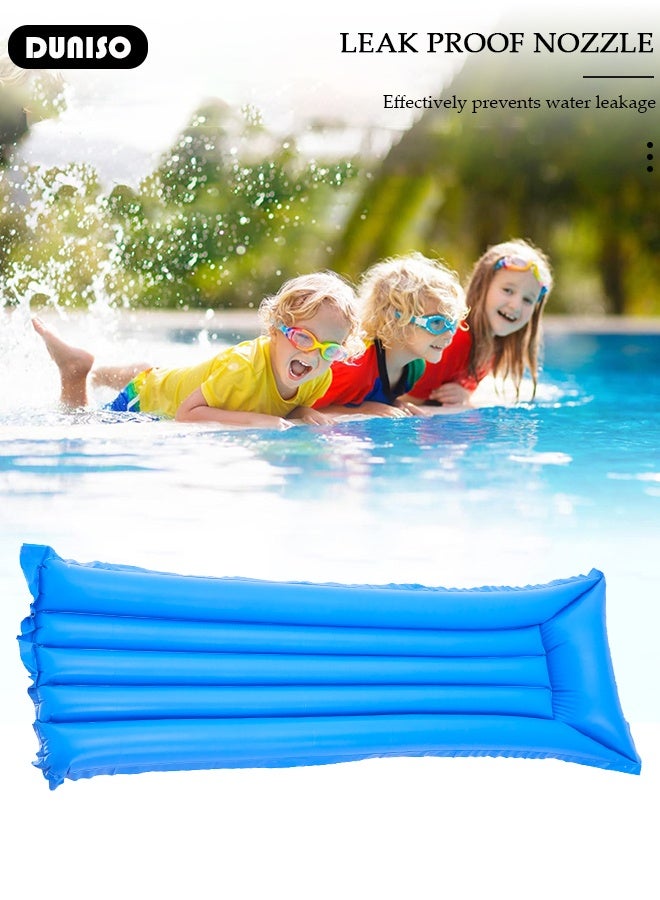 DUNISO Swimming Floating Row PVC Swimming Floating Bed Swimming Pool Float Bed Water Floating Bed Water Lounging Bed Swimming Pool Lounge Bed for Adults for Sunlight Bathing,Blue  - Image 4