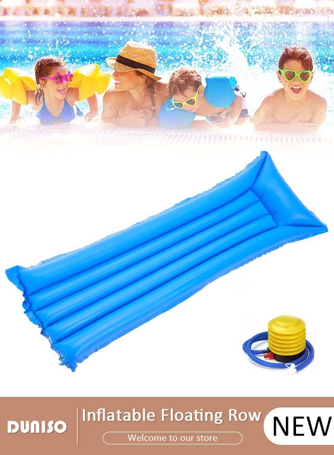 DUNISO Swimming Floating Row PVC Swimming Floating Bed Swimming Pool Float Bed Water Floating Bed Water Lounging Bed Swimming Pool Lounge Bed for Adults for Sunlight Bathing,Blue  - Image 1
