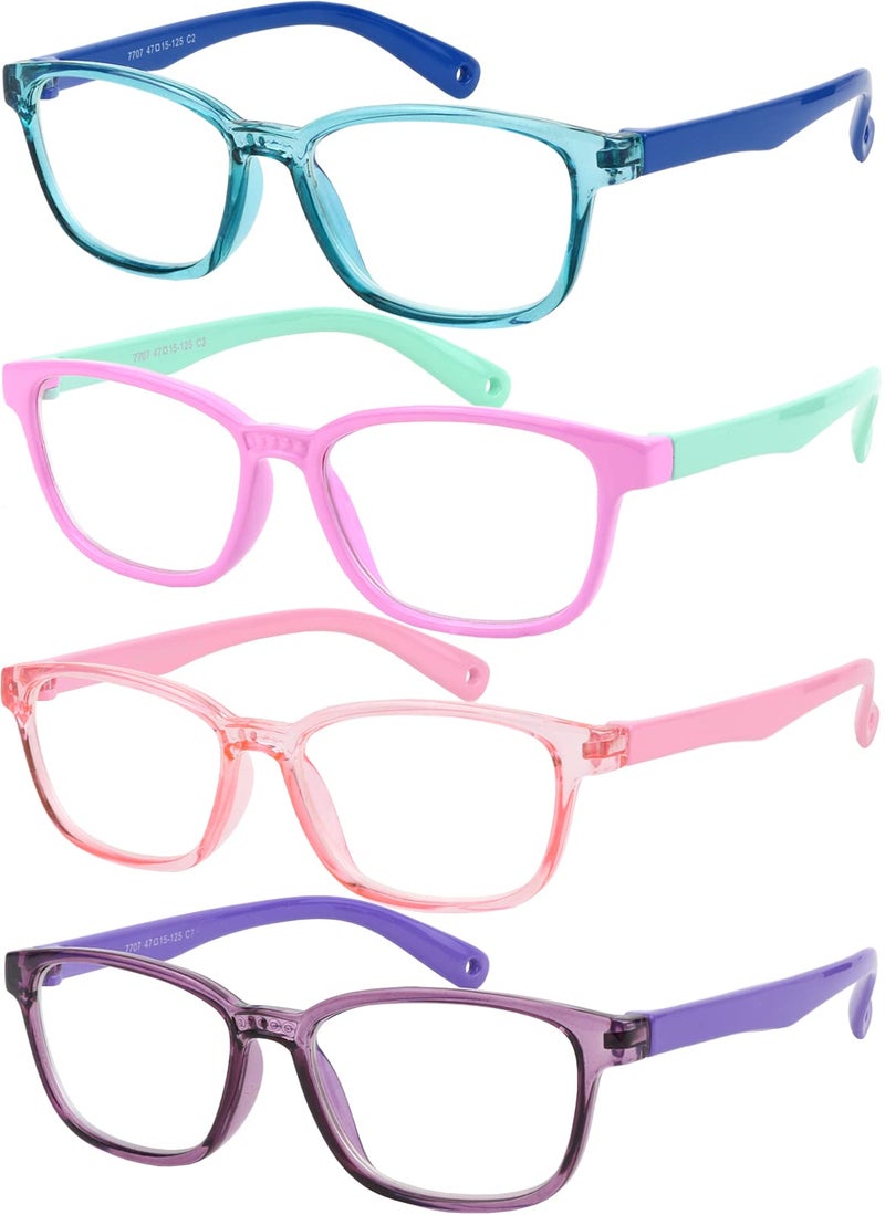 Yogo Vision Blue Light Blocking Glasses for Kids UV Protection Girls Boys Blue Light Glasses Anti Eyestrain 4 Pack - Image 3