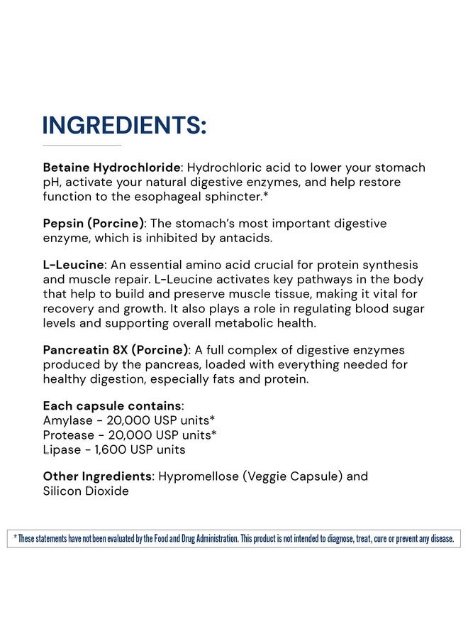 BodyHealth Digestive Enzymes Full Spectrum Digestive Support (180 caps), Betaine, Pepsin, Pancreatin BPP Loaded with Enzymes and Probiotics, Relief for Stomach Bloating, Heartburn, Gas, Constipation - Image 4