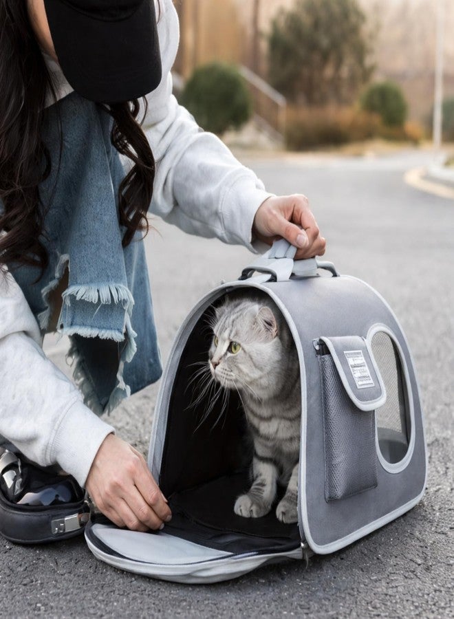 Mom's Aura Cat Backpack Carrier, Breathable Cat Carrier Pet Backpack for Kitty Small Dog Up to 15Lbs, Transparent & Foldable Pet Carrier for Travel Hiking (Grey) - Image 2