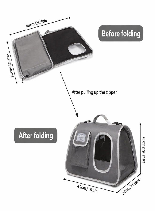 Mom's Aura Cat Backpack Carrier, Breathable Cat Carrier Pet Backpack for Kitty Small Dog Up to 15Lbs, Transparent & Foldable Pet Carrier for Travel Hiking (Grey) - Image 3