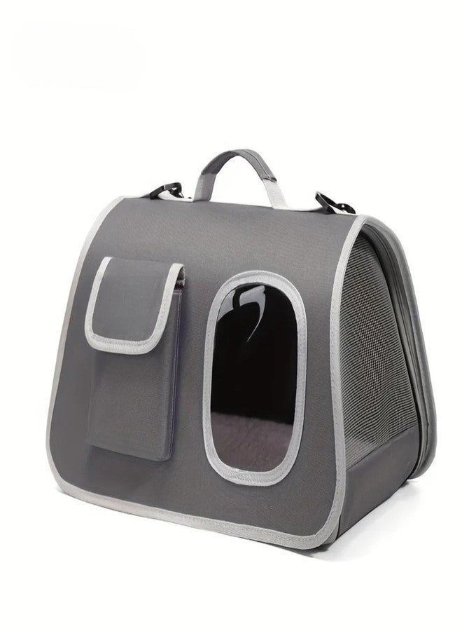 Mom's Aura Cat Backpack Carrier, Breathable Cat Carrier Pet Backpack for Kitty Small Dog Up to 15Lbs, Transparent & Foldable Pet Carrier for Travel Hiking (Grey) - Image 1