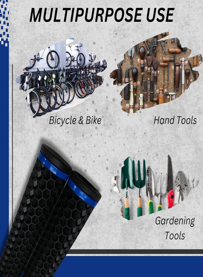 Elysian Rubber Handle, Anti-Slip Bicycle Handle, Grips for Cycle, Bikes MTB BMX (D 30mm X L125mm) (Zig Zag, Florescent Blue) 1PC - Image 3