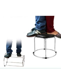 INDIAN DECOR INDIAN DECOR 55991 Furniture Change of Shoes Stool Coffee Table Bench Folding Low Stool Round Stool Made of Solid Steel Stools White  - Image 4