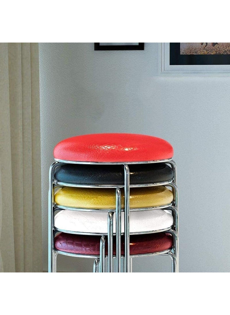 INDIAN DECOR INDIAN DECOR 55991 Furniture Change of Shoes Stool Coffee Table Bench Folding Low Stool Round Stool Made of Solid Steel Stools White  - Image 3