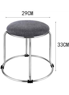 INDIAN DECOR INDIAN DECOR 55991 Furniture Change of Shoes Stool Coffee Table Bench Folding Low Stool Round Stool Made of Solid Steel Stools White  - Image 2
