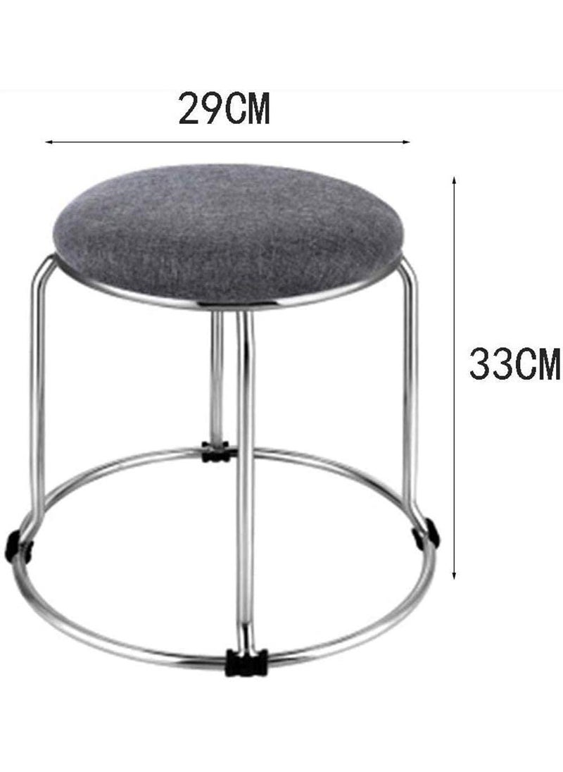 INDIAN DECOR INDIAN DECOR 55991 Furniture Change of Shoes Stool Coffee Table Bench Folding Low Stool Round Stool Made of Solid Steel Stools White  - Image 2