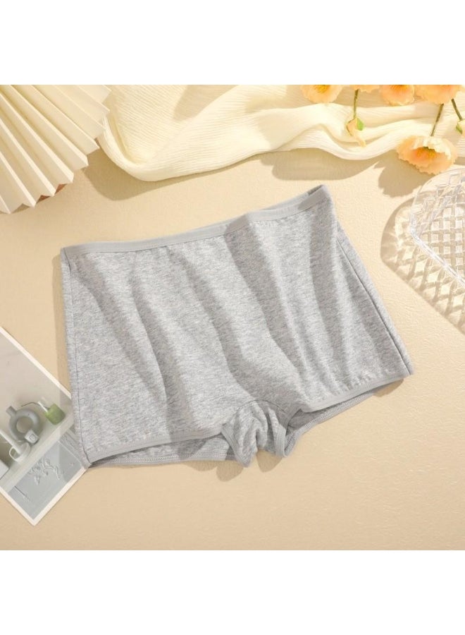 FINETOO FINETOO Safe Panty for Women Cotton Boxer Lingerie Mid-waist Underwear Solid Color Briefs