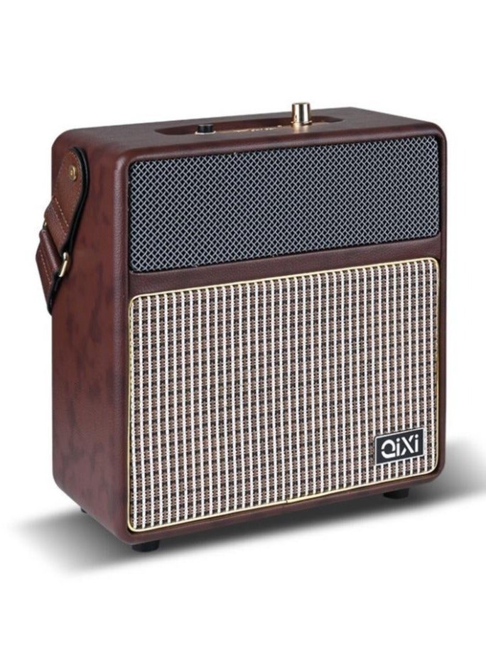 QiXi SK-2027 Wireless Bluetooth Speaker – 10W Powerful Sound, USB/TF/AUX/FM, Long Battery, Wooden Box Design - Image 1