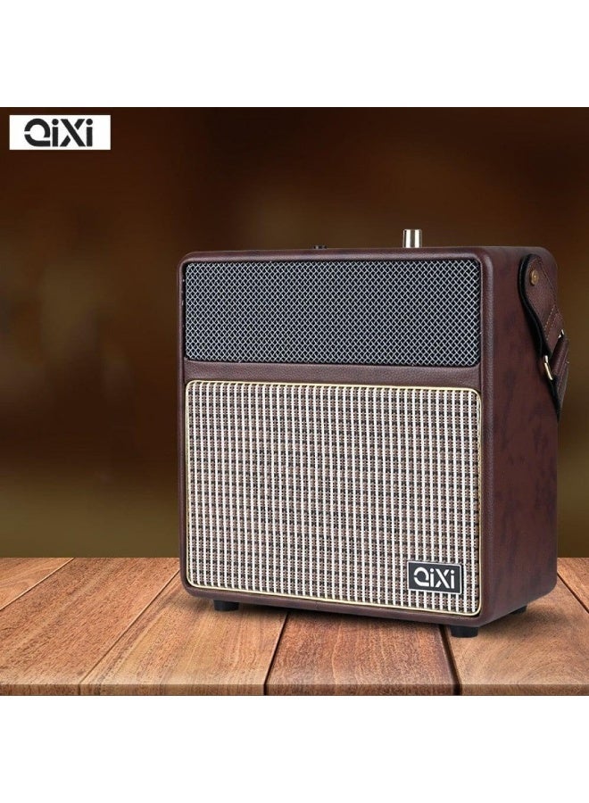 QiXi SK-2027 Wireless Bluetooth Speaker – 10W Powerful Sound, USB/TF/AUX/FM, Long Battery, Wooden Box Design - Image 2