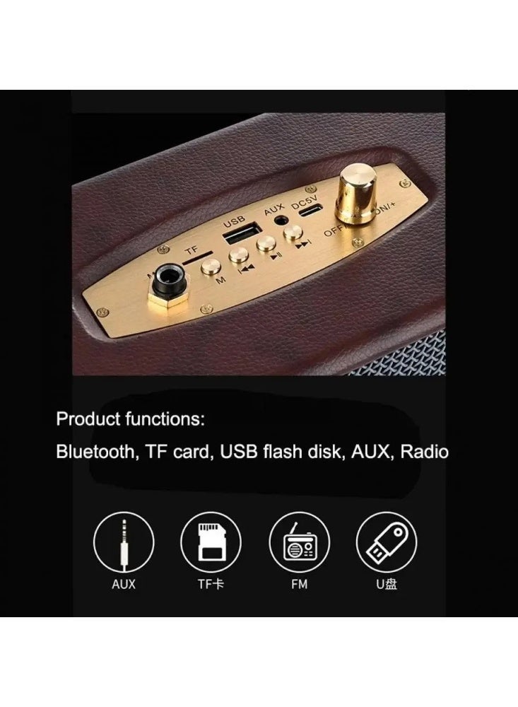 QiXi SK-2027 Wireless Bluetooth Speaker – 10W Powerful Sound, USB/TF/AUX/FM, Long Battery, Wooden Box Design - Image 3