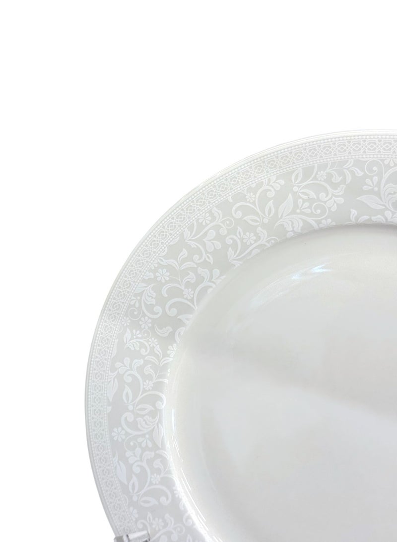 تراست طقم عشاء من البورسلين مكوّن من 32 قطعة باللون الأبيض؛ 8 قطع أطباق عشاء مقاس 27 سم، 8 قطع أطباق شوربة مقاس 22 سم، 8 قطع أطباق جانبية مقاس 20.5 سم، 8 قطع سلطانية مقاس 14 سم. - Image 3
