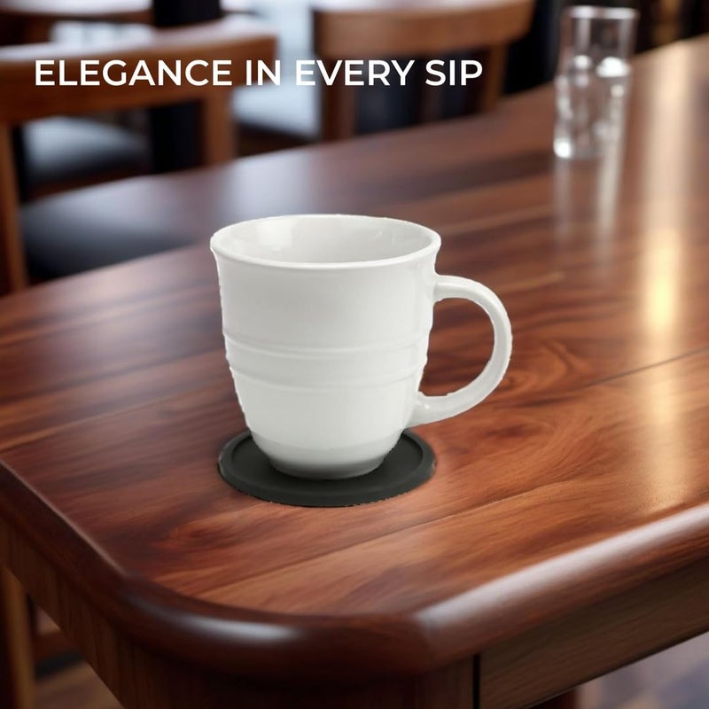 إتش آند إس H&S Dist Silicone Drink Coasters - مجموعة من 6 - كوستر كوب أسود كبير مجموعة للمشروبات في الهواء الطلق والداخلية - مقاومة للبقع والحرارة - منصات طاولة كوب - كوب مكان حصيرة - شرب السهل - Image 5