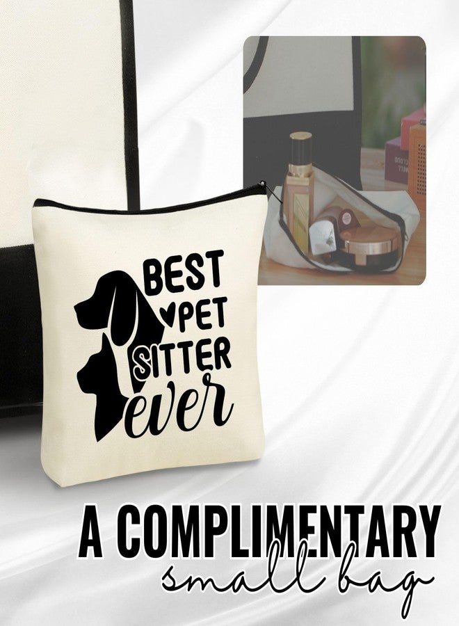 InnoBeta Pet Sitter Gifts, Dog Sitter Thank You Gifts, Canvas Tote Bag, Tote with Top Zipper Closure and Shoulder Strap, Best Pet Sitter Ever - Image 4