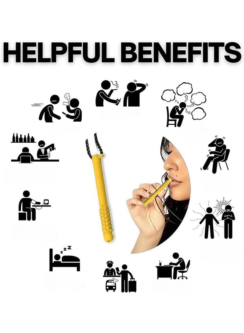 3-PCS Essential Oil Breather，Breathable Silicone Chew Stick，Decompression Creative Respirator, Relieve Tension and Stress and Improve Concentration（Orange flavor） - Image 2