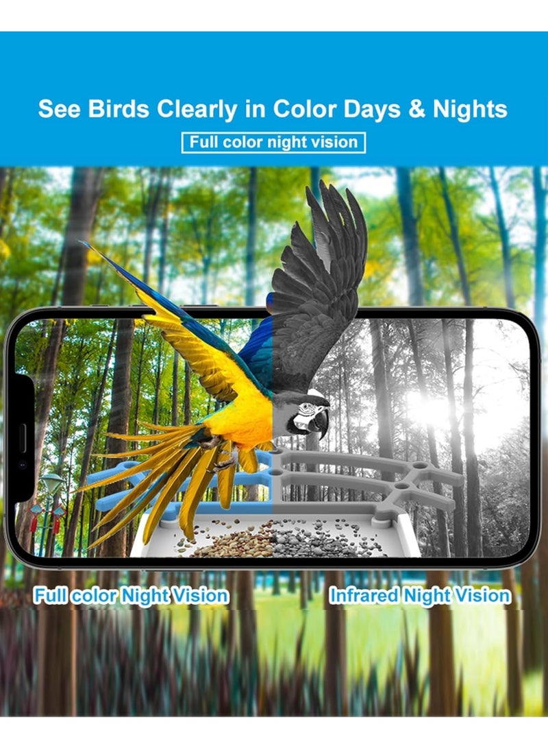 SYOSI Smart Bird Feeder with 4MP 2.5K HD Camera, Solar Panel, AI Bird Detection Technology, Auto Video Capture, App Notifications, Built-In Two-Way Microphone, Ideal for Bird Watching  - Image 3