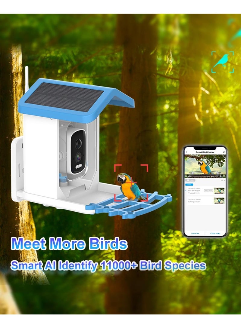 SYOSI Smart Bird Feeder with 4MP 2.5K HD Camera, Solar Panel, AI Bird Detection Technology, Auto Video Capture, App Notifications, Built-In Two-Way Microphone, Ideal for Bird Watching  - Image 2