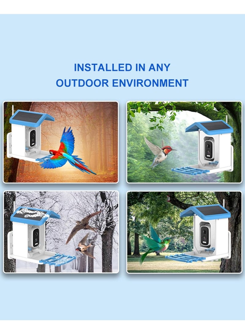SYOSI Smart Bird Feeder with 4MP 2.5K HD Camera, Solar Panel, AI Bird Detection Technology, Auto Video Capture, App Notifications, Built-In Two-Way Microphone, Ideal for Bird Watching  - Image 5