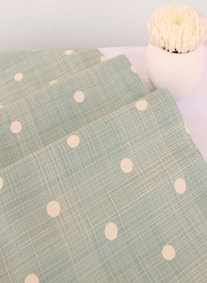 STITCHNEST مفرش طاولة ومفرش سرير من البوليستر والقطن المطبوع بنقاط البولكا من ستيتشنست (13 × 60 بوصة) - Image 4