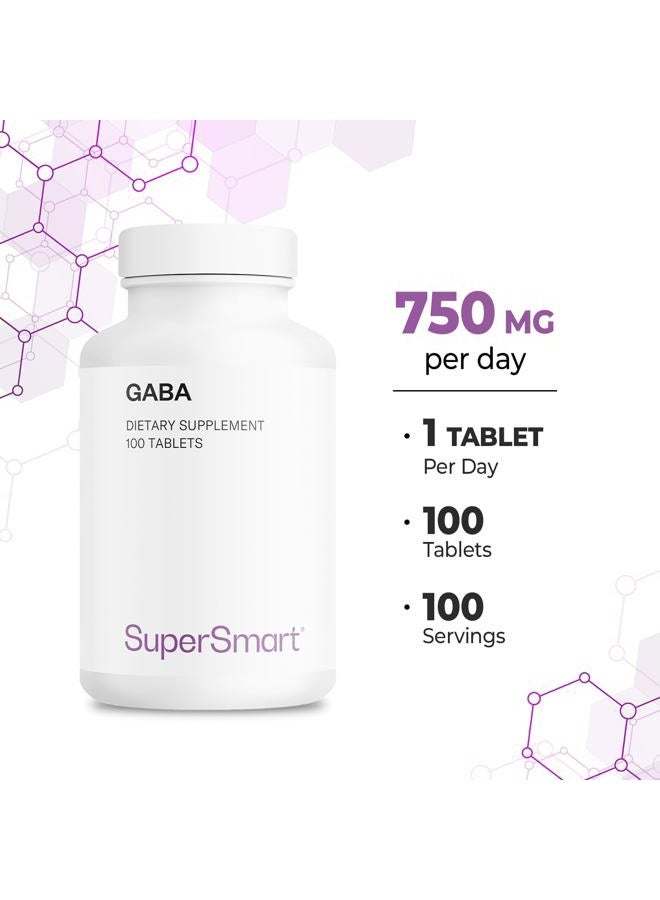 SuperSmart GABA 750 mg Per Day (Gamma-Amino Butyric Acid) - Emotional Wellbeing | Non-GMO & Gluten Free - 100 Tablets - Image 4