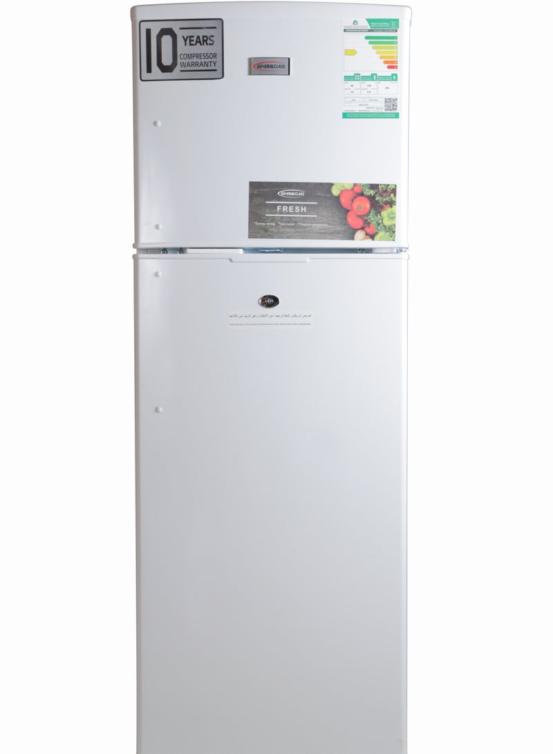 Icone Two-Door Refrigerator with Top Freezer, 6.4 Feet Capacity, Stylish White Design, Mesh Shelves, Special Drawer for Fruits and Vegetables, Energy Efficiency Class D, Annual Consumption 234 kWh - Image 1