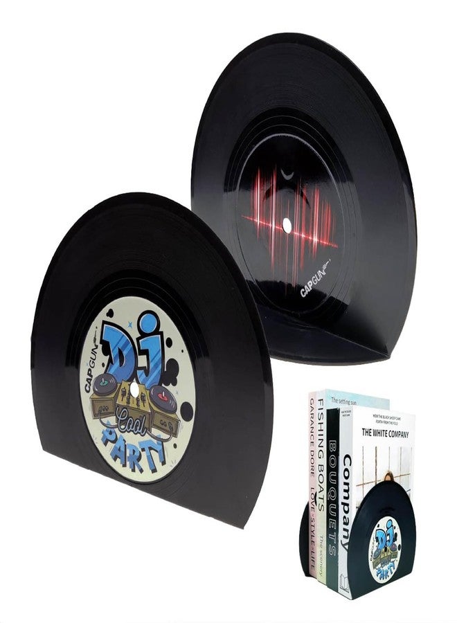 Chooseyo Modern Bookends for Shelves,Retro Vinyl Record Bookends - Vintage Music Decor Bookend Set, Unique Decorative Book Stopper for Home Office & Gifts for Music Lovers(Jazz) - Image 4