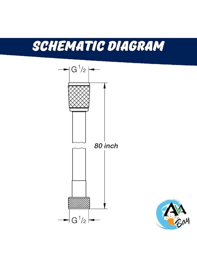 The Bros خرطوم بيديت بطول 70 إنش - رأس دش طويل من الفولاذ المقاوم للصدأ خرطوم الحمام مرحاض رأس دش محمول بخاخة جزء استبدال مع موصل نحاسي، كروم مصقول - Image 5