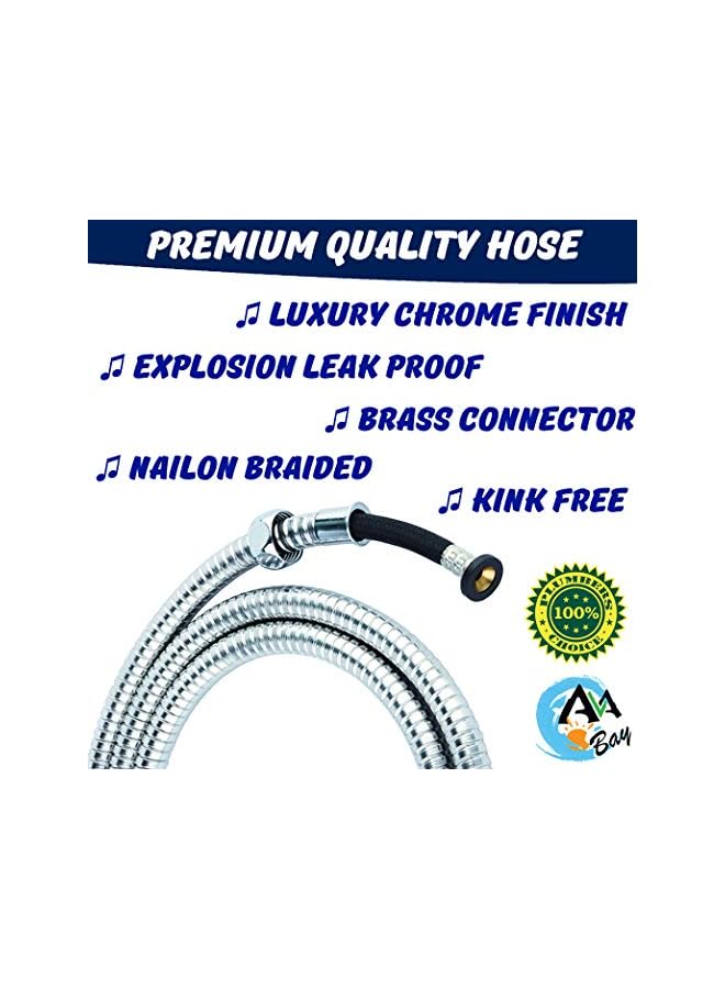 The Bros خرطوم بيديت بطول 70 إنش - رأس دش طويل من الفولاذ المقاوم للصدأ خرطوم الحمام مرحاض رأس دش محمول بخاخة جزء استبدال مع موصل نحاسي، كروم مصقول - Image 3