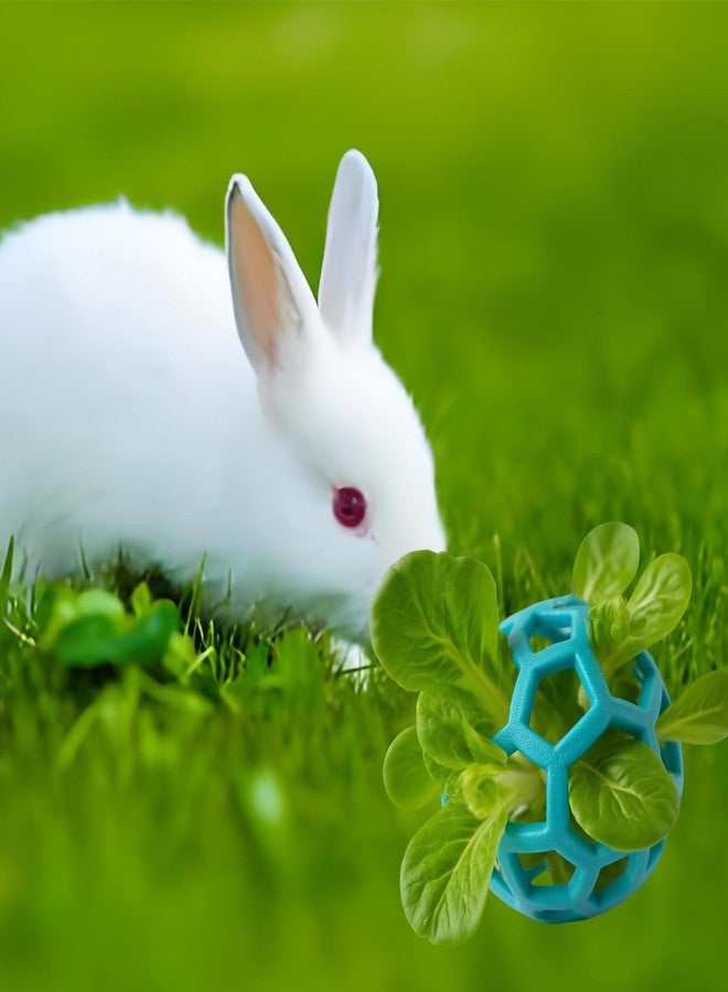 nsgglecher Rabbit Treat Ball, Bunny Enrichment Toy with Stainless Steel Hanger Set, Veggie Feeding Rabbit Ball Toy to Slow Feeder for Bunny, Guinea Pig, Hedgehog, Squirrel, Tortoise - Image 3