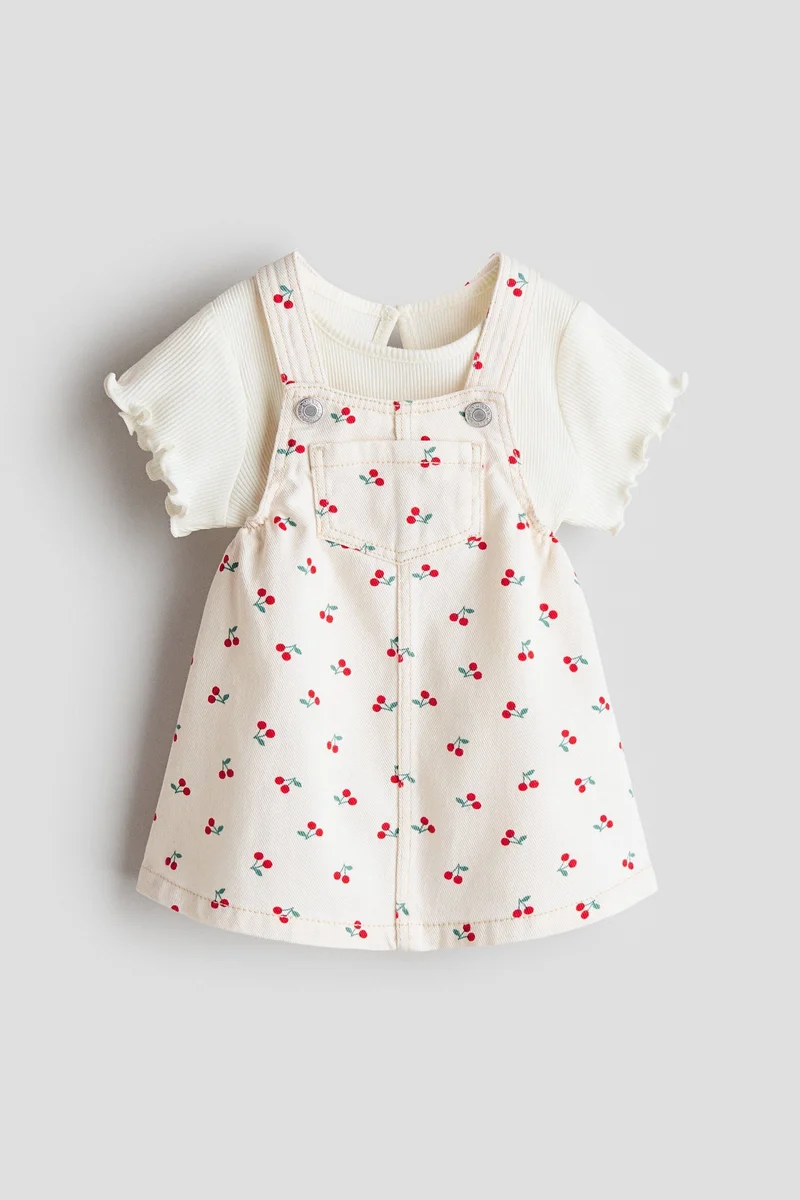 H&M 2-piece dungaree dress and top set