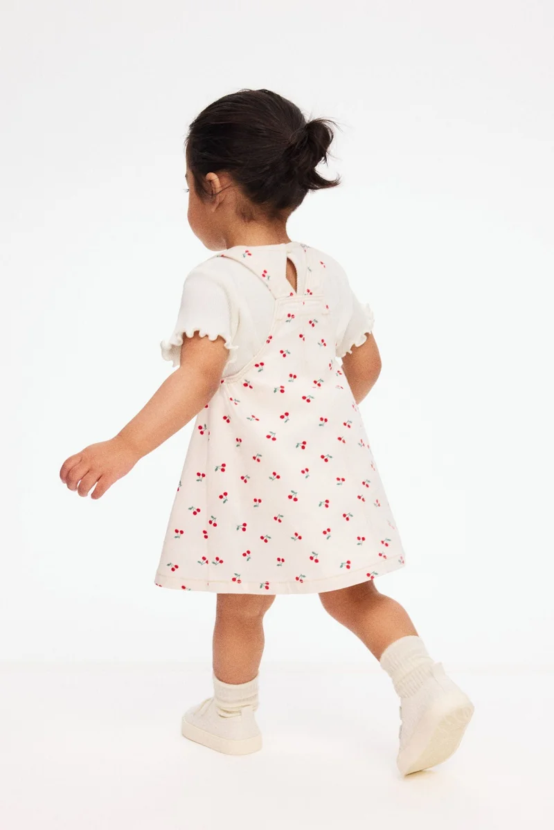 H&M 2-piece dungaree dress and top set