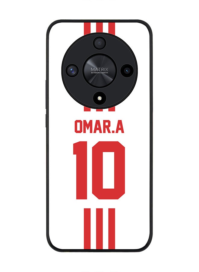 Stylizedd Rugged Black edge case for Honor X9b, Slim fit Soft Case Flexible Anti Drop TPU Gel Thin Cover- Football Team-UAE, Player Name-Omar.A - Image 1