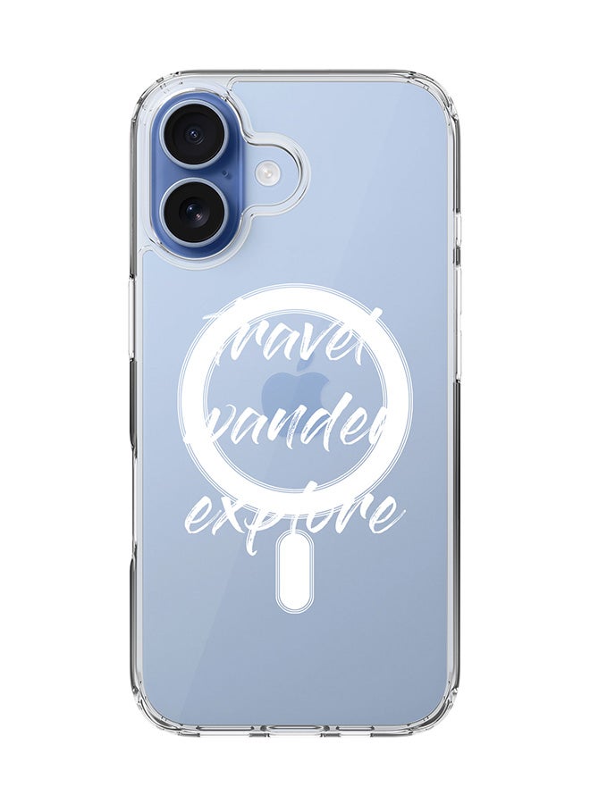 Stylizedd Classic Clear MagSafe Case for iPhone 17 , Hybrid Soft Case Flexible Edges Anti Drop TPU PC Gel Thin Transparent Cover [ Designed for iPhone 17 ] - Travel Wander Explore
