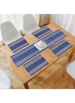 HOKIPO Cotton Ribbed Washable Table Runner with 4 Dining Table Mats, Blue (IN70-272) - pzsku/ZFDA9EEC2D214A1F970AAZ/45/_/1738305737/95f8e626-0837-45ef-af32-e01df765167a