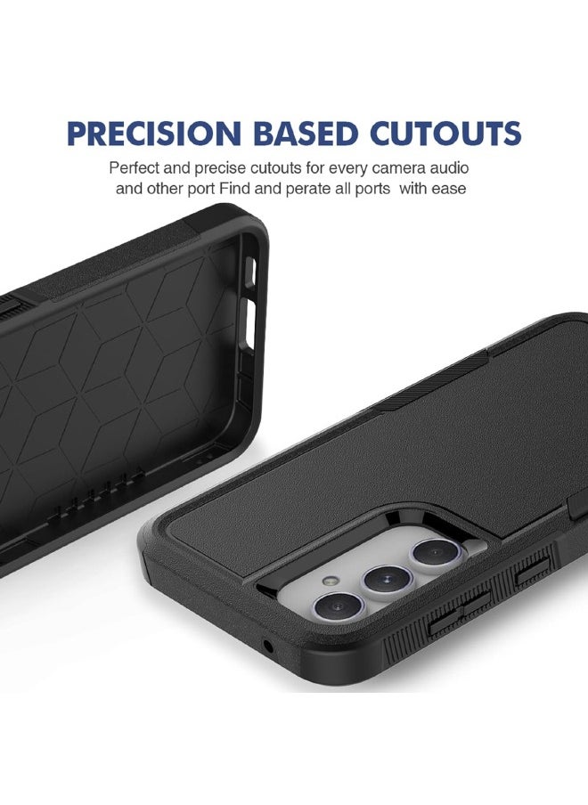 RUGGED SHIELD - Samsung Galaxy S23 FE Case, Dual Layer Protective Heavy Duty Cell Phone Cover, Super Shockproof Drop Proof Protection Case Cover for Samsung Galaxy S23 FE 5G 2023, Black - Image 1