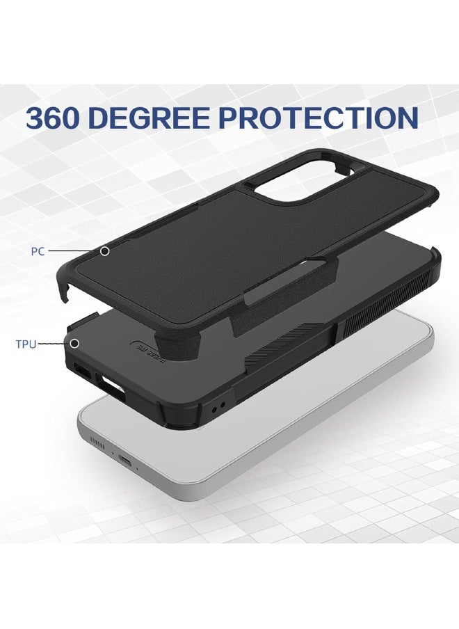 RUGGED SHIELD - Samsung Galaxy S23 FE Case, Dual Layer Protective Heavy Duty Cell Phone Cover, Super Shockproof Drop Proof Protection Case Cover for Samsung Galaxy S23 FE 5G 2023, Black - Image 1