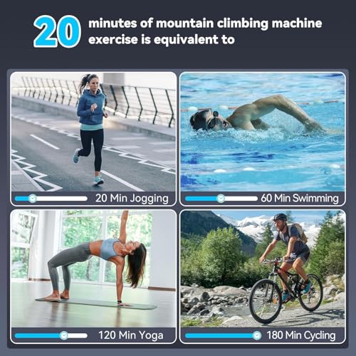 MY HEART MYHEART Foldable Stair Climber for Home Workout | Vertical Climbing Machine & Stepper with Adjustable Pedals & Handrails | for Men & Women | 110kg Load Capacity | Large Non-Slip Pedals (STAIR STEPPER) - Image 3