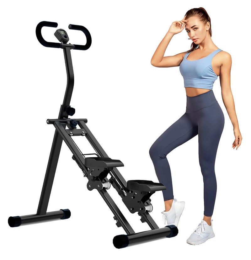 MY HEART MYHEART Foldable Stair Climber for Home Workout | Vertical Climbing Machine & Stepper with Adjustable Pedals & Handrails | for Men & Women | 110kg Load Capacity | Large Non-Slip Pedals (STAIR STEPPER) - Image 1