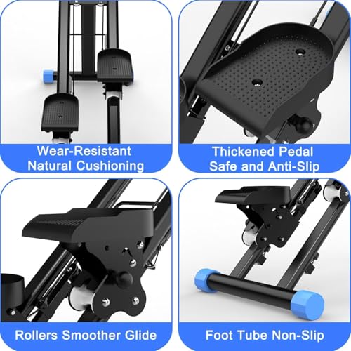 MY HEART MYHEART Foldable Stair Climber for Home Workout | Vertical Climbing Machine & Stepper with Adjustable Pedals & Handrails | for Men & Women | 110kg Load Capacity | Large Non-Slip Pedals (STAIR STEPPER) - Image 4