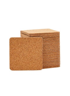 Juvale 50 Pack Square Self Adhesive Cork Board Backings For Diy Crafts Projects Customizable Cork Tiles Cork Squares For Coasters Decor (1.5 Mm Thick 3.7 In Length)  - Image 1