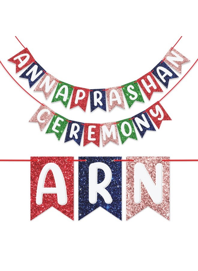 WOBBOX Annaprashan Photo Booth Party Props with Bunting Banner Annaprashan Ceremony Multi Color, Annaprashan Decoration Item - Image 4
