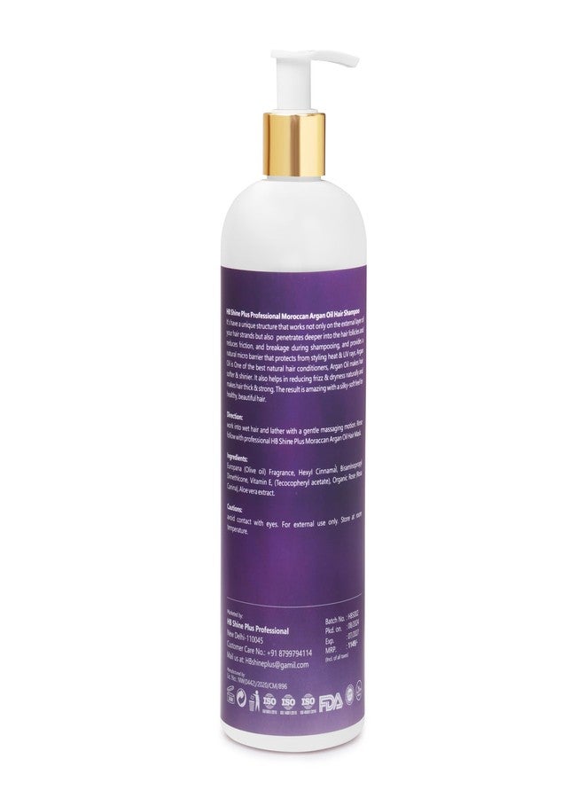 HB Shine Plus Professional Moroccan Argan Oil Hair Shampoo & Hair Mask Combo | Frizz Control, Smoothness & Shine | Sulphate & Paraben Free | For Dry & Treated Hair | 500ml Shampoo + 500ml Hair Mask - Image 4