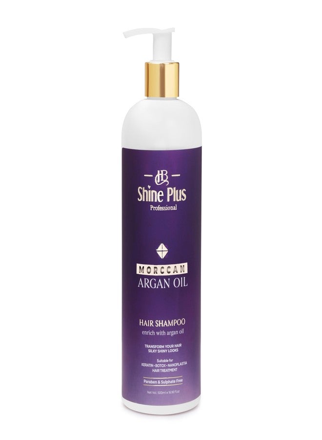 HB Shine Plus Professional Moroccan Argan Oil Hair Shampoo & Hair Mask Combo | Frizz Control, Smoothness & Shine | Sulphate & Paraben Free | For Dry & Treated Hair | 500ml Shampoo + 500ml Hair Mask - Image 3