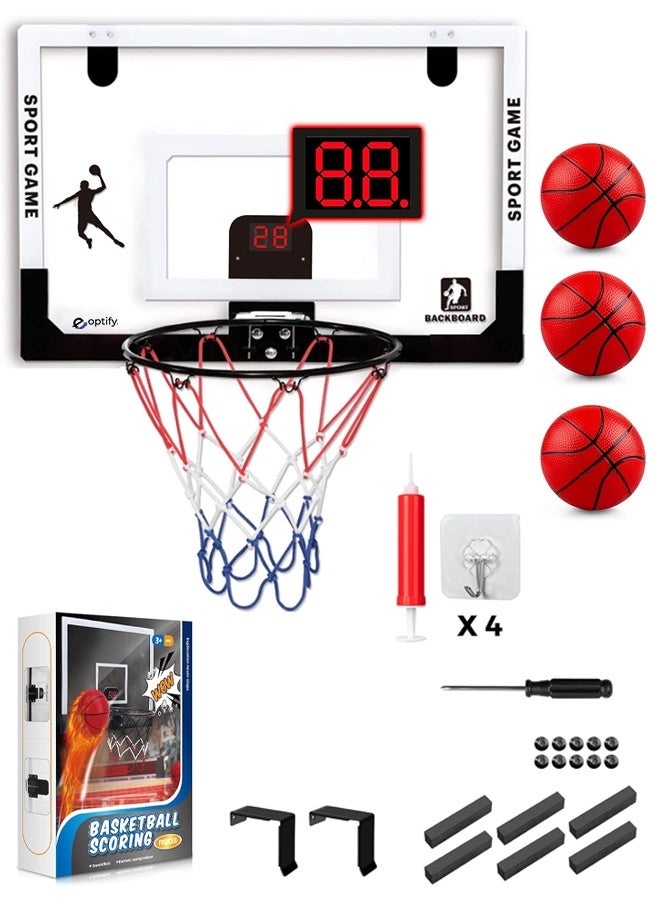 Eoptify Playful Foldable Mini Basketball Hoop – No-Drill Indoor Set for Door & Wall with Ball, Pump &  Accessories – Fun for Kids & Adults! - Image 1