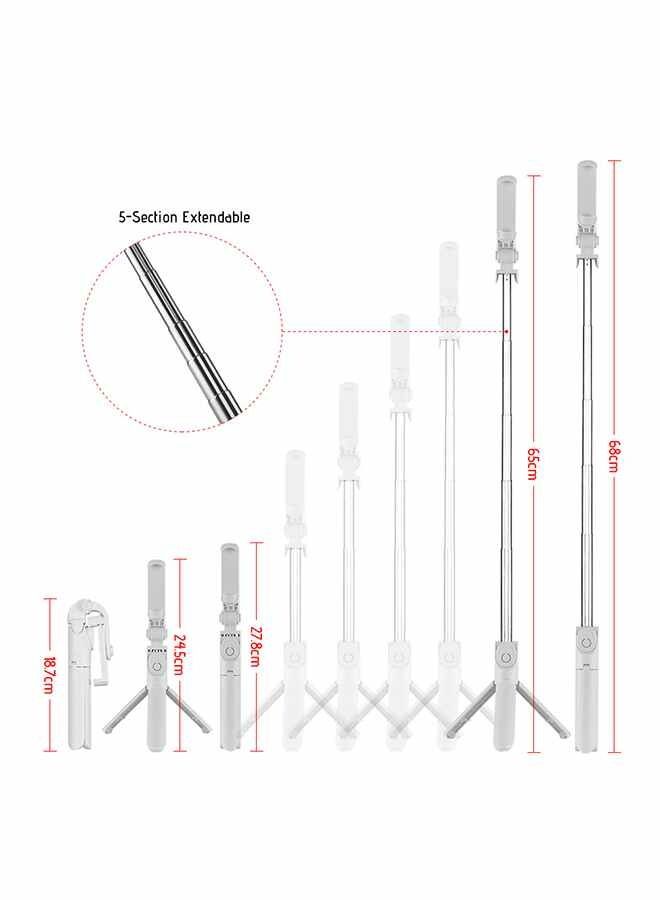 5-Section Extendable Mini Selfie Stick/Tripod Stand With Remote - Image 3