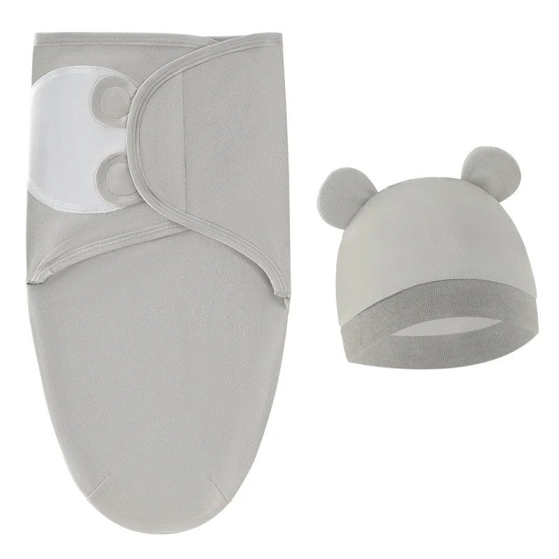 Bluejw Baby Swaddle Wrap with Hat Set - Soft Cotton Swaddle Blanket for Newborn Infant Sleep (Swaddlers) - Image 1